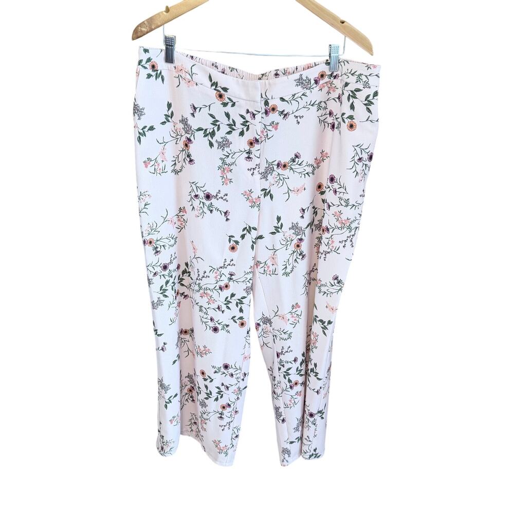 Alfani plus size pink floral dress pants size 18w coquette cottagecore office